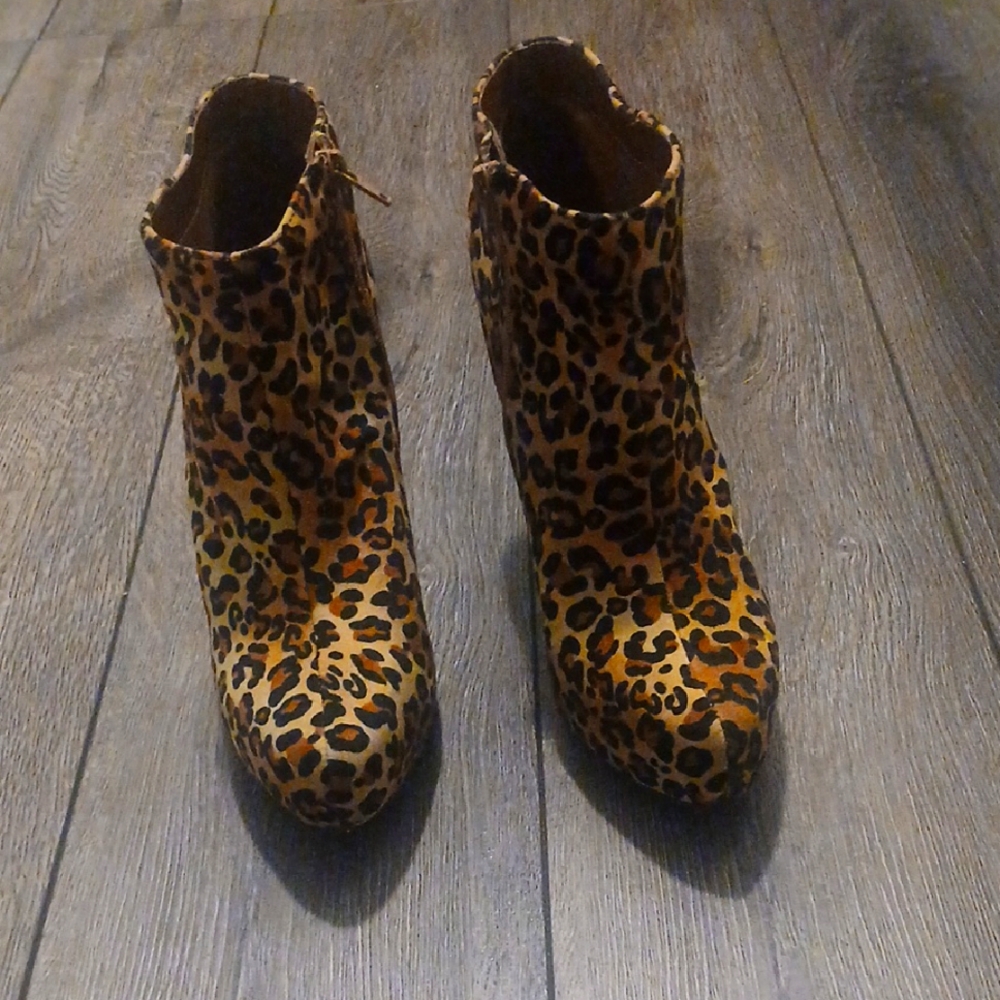Leopard Print Ankle Boots